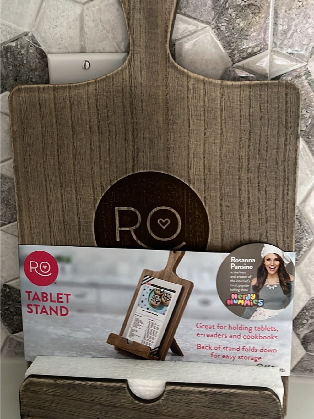 Rosanna Pansino Cookbook/Tablet/E-Reader Stand - Wood Grain Finish